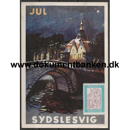 Jul Sydslesvig Det Danske Mindretal Jul postkort 1958