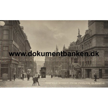 Renfield Street from Pavillon Glasgow England Postkort