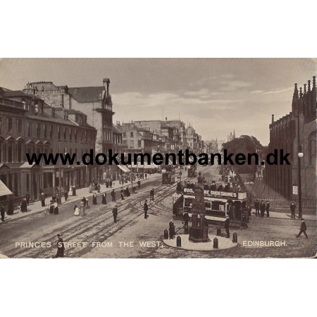 Princes Street from the West Edinburgh England Postkort