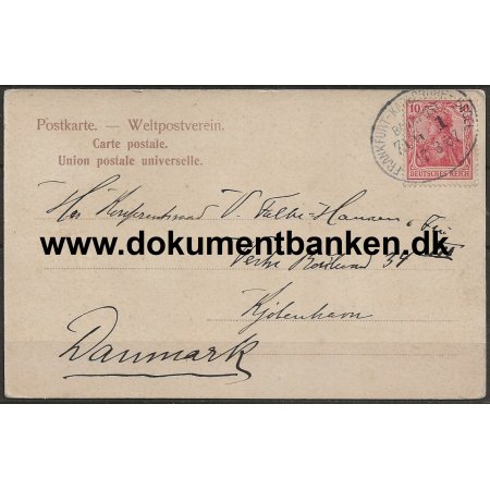 Bahnpost Frankfurt-Karlsruhe-Basel Zug nr. 1 17 marts 1907 Postkort