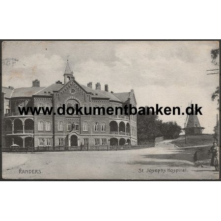 St. Josephs Hospital og Mllen Randers Jylland Postkort