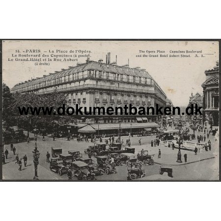 La Place de l'Opera Le Boulevard des Capucines Paris Frankrig Postkort