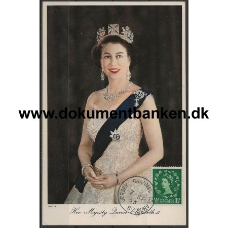 Jersey Channel Island Queen Elisabeth II England Postkort