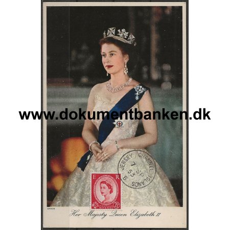 Jersey Channel Island Queen Elisabeth II England Postkort