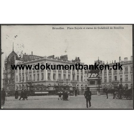 Place Royale et statue de Godefroid de Bouillon Bruxelles Belgien Postkort