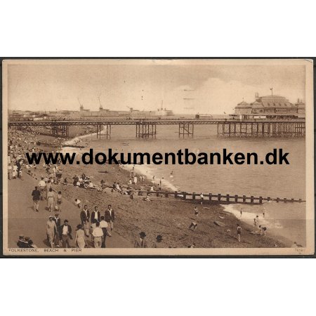 Beach &amp; Pier Folkestone England Postkort