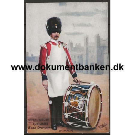 Royal Welsh Fusiliers Bass Drummer Militr England Postkort