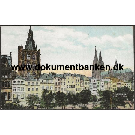 Blick auf Rathaus u. Dom Kln Tyskland Postkort