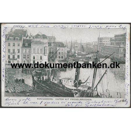 Hafen mit Pregelbrucken Knigsberg (Kaliningrad) Postkort