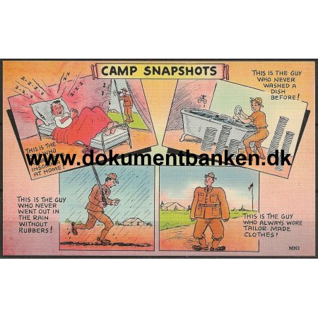 Camp Snapshots 2 Verdenskrig USA Postkort