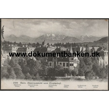 Alpenaussicht vom Klosterhof Bern Schweiz Postkort