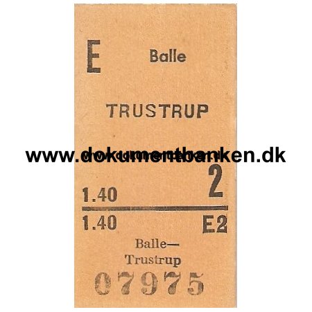 Edmonsonsk Enkelt Billet. Balle - Trustrup