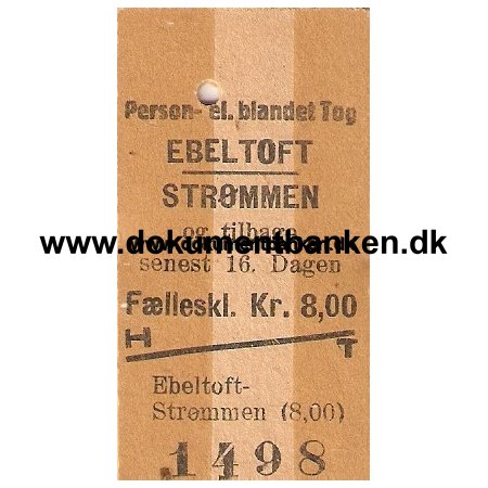 Edmonsonsk Billet. Ebeltoft - Strmmen