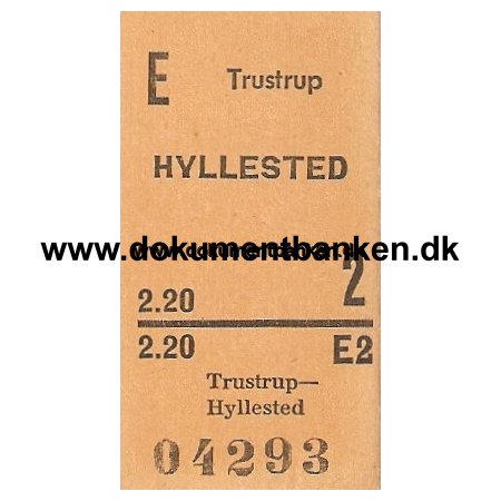 Edmonsonsk Billet. Trustrup - Hyllested