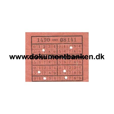 Kbenhavns Sporveje 1,25 KR Rabatkort 1947