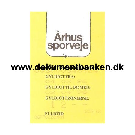 rhus Sporveje billet - 1996