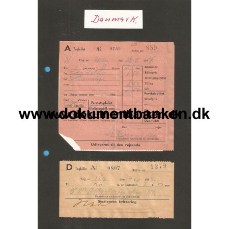 DSB, A Togbillet, Hadsten til Hunnerup, 1957