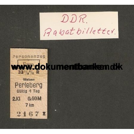 DDR, Edmonsonsk Billet, Rabatbillet