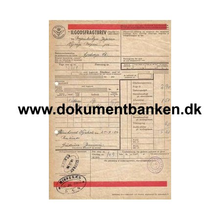 Rinkens til Ejstrup Ilgodsfragtbrev 1952