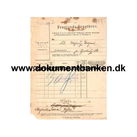 Fragtbrev Vejle til Ejstrup - 10 september 1938
