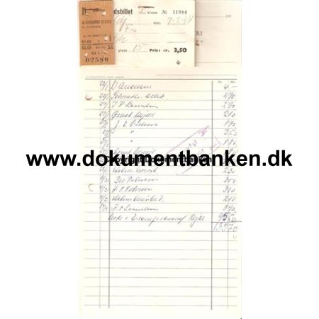 Edmonsonsk billet Kolding til KBH Bybane via Fredericia 1964