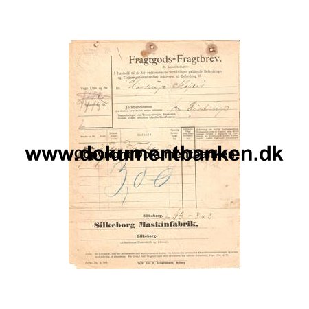 Fragtgodsbrev Silkeborg - 13 august 1908