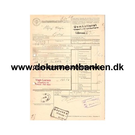Odense fragtgodsbrev - 15 maj 1952