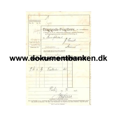 Fragtbrev lgod til Assens. 1923