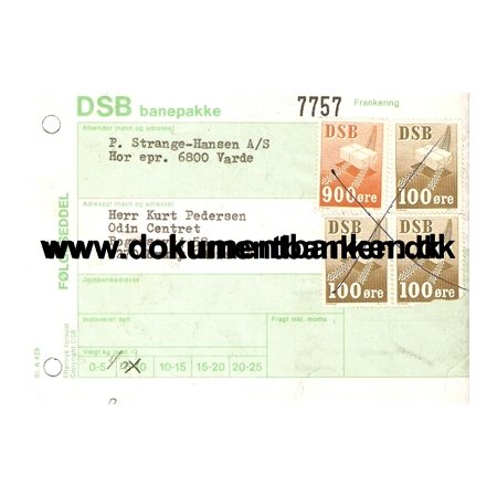 Varde. DSB Banepakke. 1977