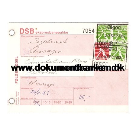 lgod. DSB ekspresbanepakke - 1985