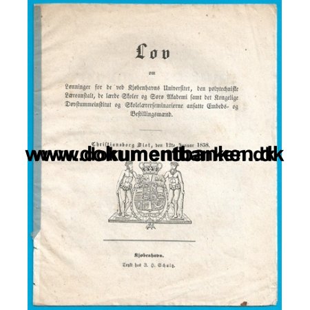 1858 , Lov, Lnninger, Kbenhavns Universitet, Sor Akademi