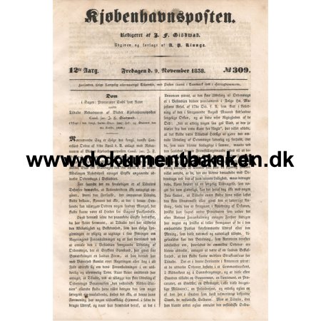 Kjbenhavnsposten, Avis, 9 november 1838