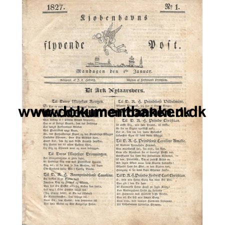  Kjbenhavns Flyvende Post Johan Ludvig Heiberg No 1 1827