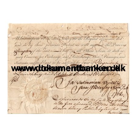 England. Fragile Document 1768, With Tax marks