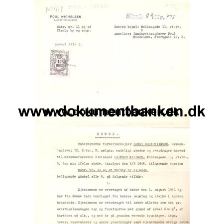 Skde, Dokument, 40 Kr. stempelmrke, 1953