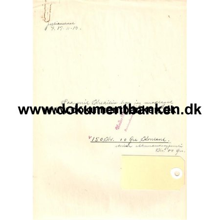 Knud Rasmussen, Polarforsker, Dokument, Autograf, Julianehb, 1919