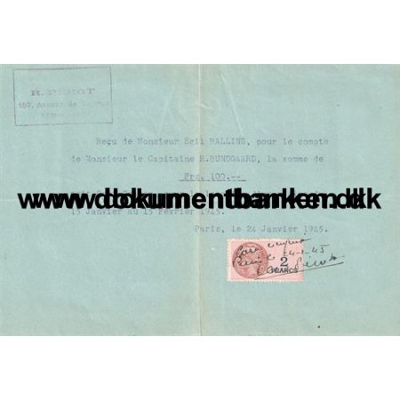 Frankrig, Dokument, Stempelmrke, 1945