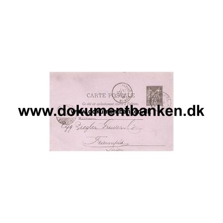 Carte Postale Belfort til Frauenfeld Schweiz 13 april 1881