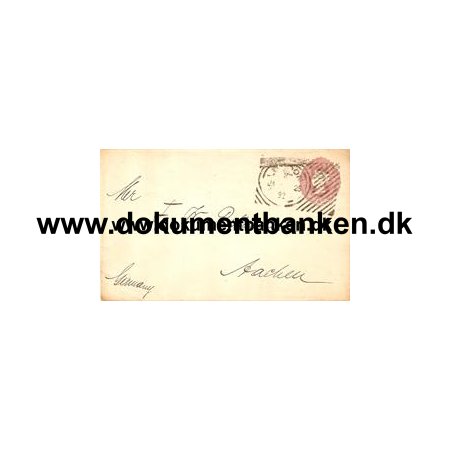 Helsag England 2 1/2 pence London til Achen i Tyskland 1892