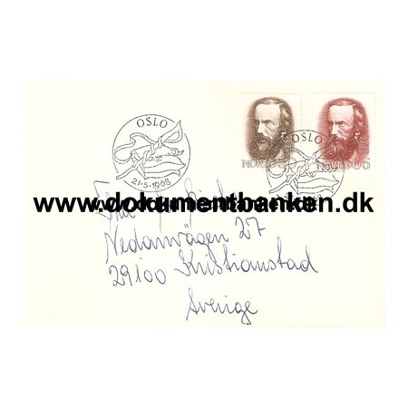 A. O. Vinje 1818 -1870. 1968. Norge FDC. 