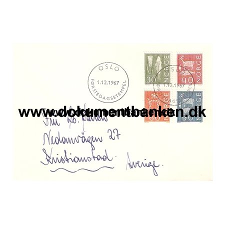 Dagligdags udgave. 1967. Norge FDC.