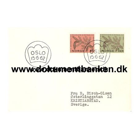 Skovadministration. 1862 - 1962. Norge FDC. 