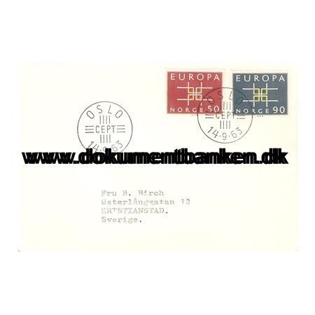 Europa. 1963. Norge FDC. 