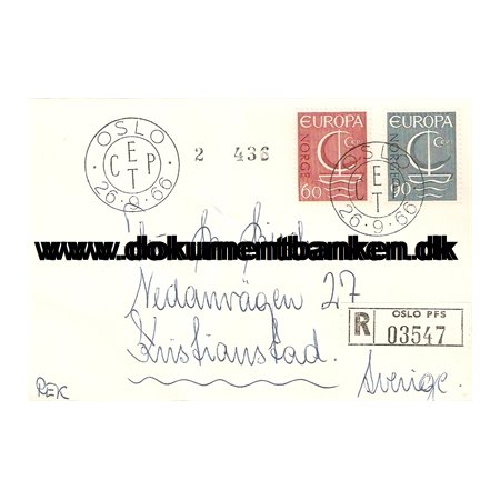 Europa 1966. Norge FDC. 