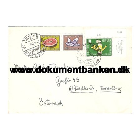 Kuvert, Schweiz, 1959