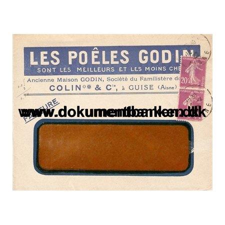 Reklamekuvert, Frankrig, Les Poeles Godin, 1927