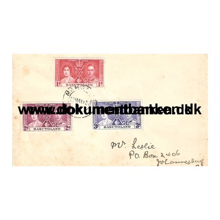 Basutoland, Coronation, Kuvert 1937