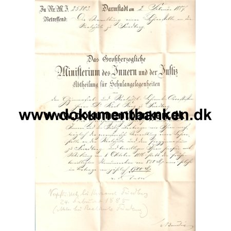 Tyskland, Dokument, Darmstadt, 1887