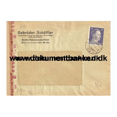 Tyskland, Brev, Adolf Hitler 25 Pf., 1943