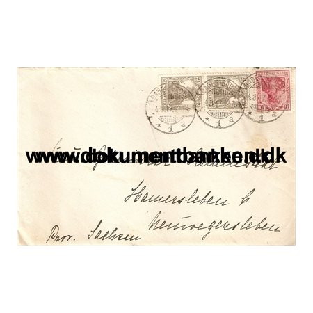 Tyskland, Brev, Baden Baden, 2 X 2,5 Pf. og 10 Pf., 1917